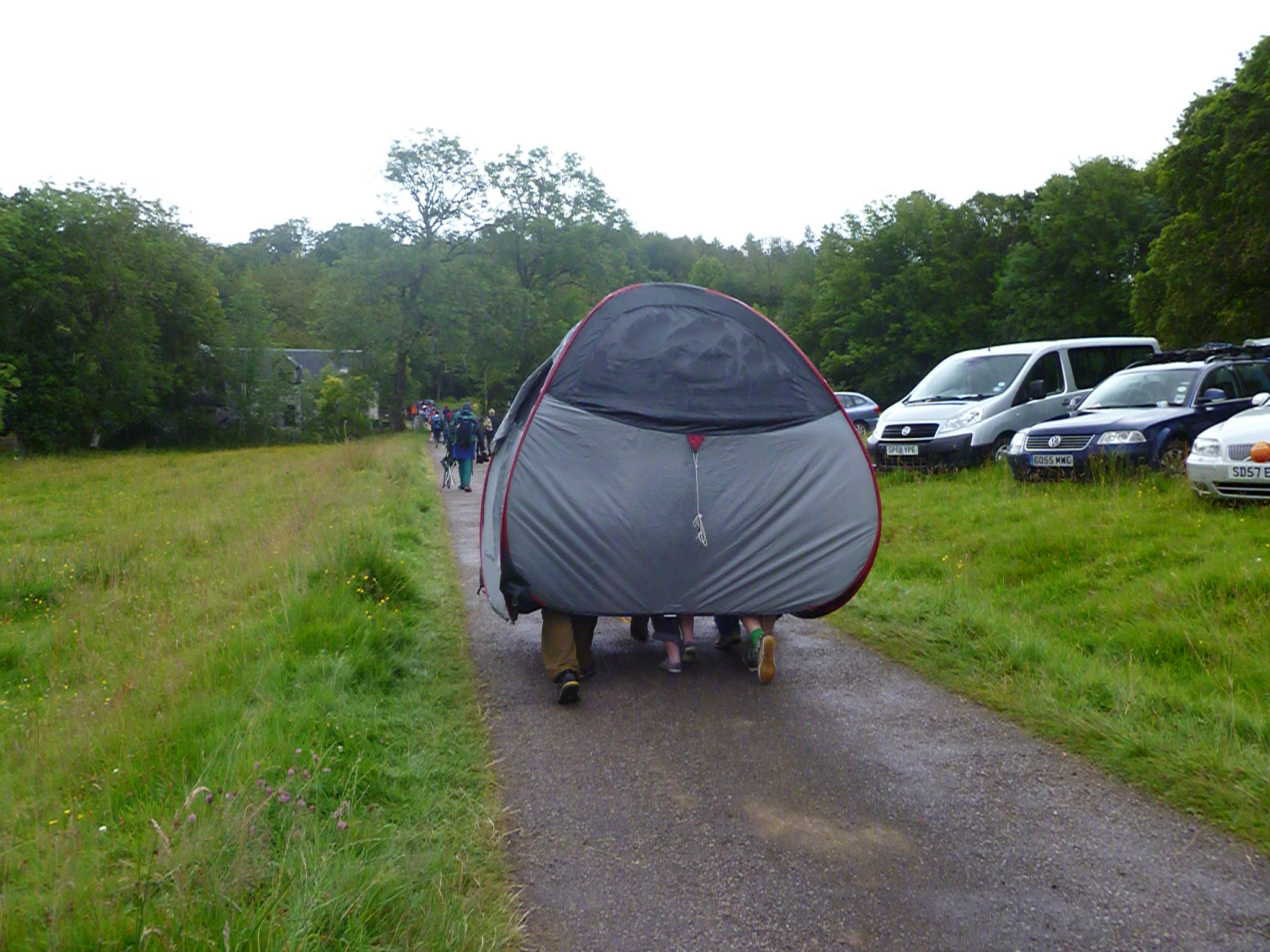 Photo of the walking tent .